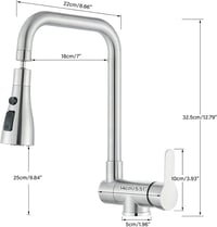 Saeuwtowy Összecsukható Konyhai Csaptelep 3 Sugaras Rozsdamentes Acél Konyha Mixer Csap 7