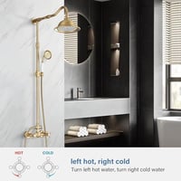 Saeuwtowy Retro Zuhanyszisztéma Antik Bronz 2 Kimenetes Állítható Magasság 85-135cm 8