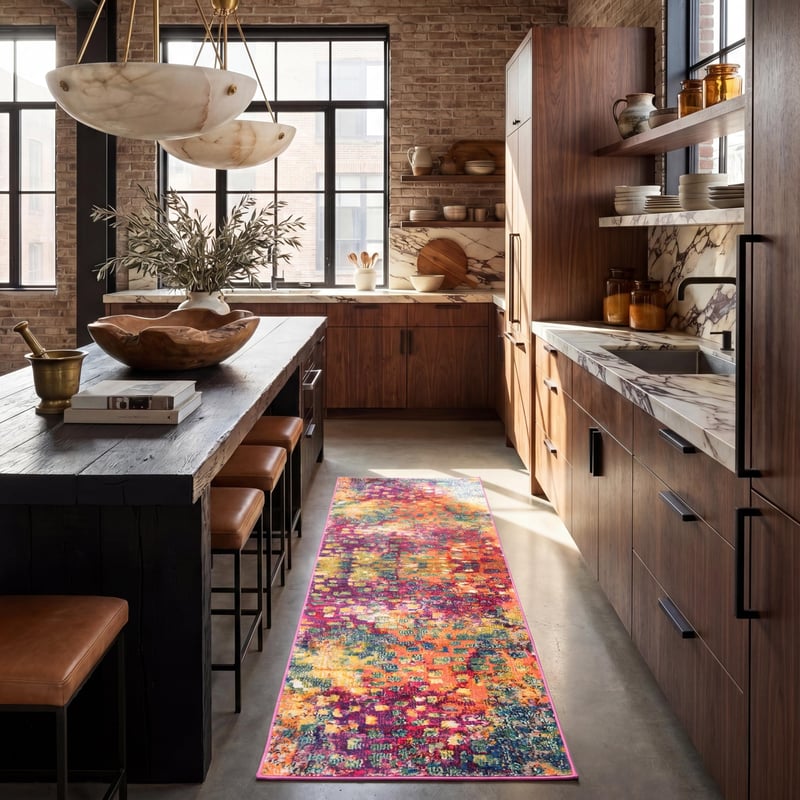 Koberec SAFAVIEH Madison Boho 80x180 cm fuchsiovo-zlatý