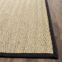 Koberec SAFAVIEH Natural Fiber do obývačky, jedálne a spálne – s nízkym vlasom, prírodný a čierny, 76 x 122 cm 3