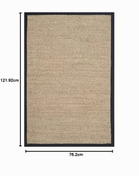 Koberec SAFAVIEH Natural Fiber do obývačky, jedálne a spálne – s nízkym vlasom, prírodný a čierny, 76 x 122 cm 2