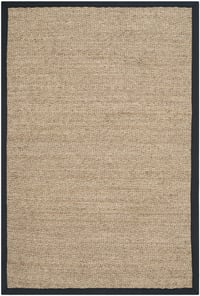 Koberec SAFAVIEH Natural Fiber do obývačky, jedálne a spálne – s nízkym vlasom, prírodný a čierny, 76 x 122 cm 1