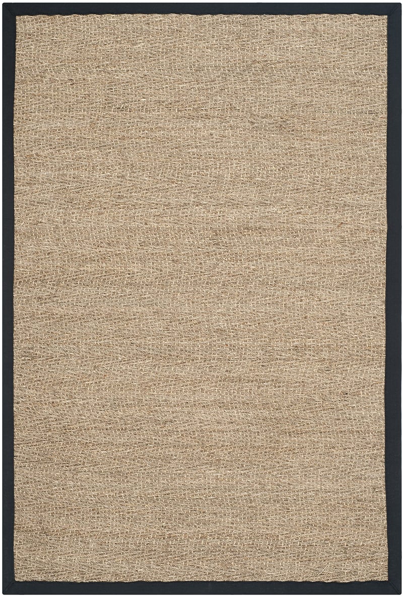 Koberec SAFAVIEH Natural Fiber do obývačky, jedálne a spálne – s nízkym vlasom, prírodný a čierny, 76 x 122 cm