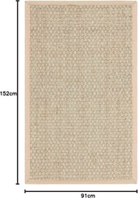 SAFAVIEH Természetes Szálú Szőnyeg 3x5 Beige Tengeri Fű Mintás Kopásálló - 91 x 152 cm (Rechthoekig), Natural/Beige 3