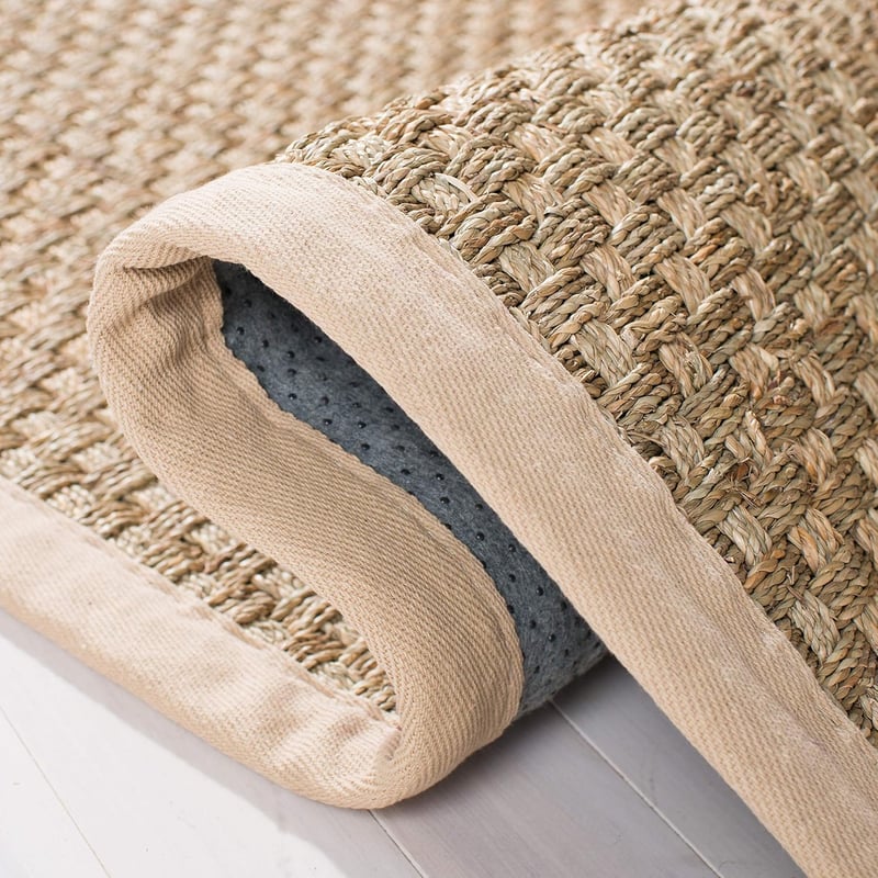 SAFAVIEH Természetes Szálú Szőnyeg 3x5 Beige Tengeri Fű Mintás Kopásálló - 91 x 152 cm (Rechthoekig), Natural/Beige