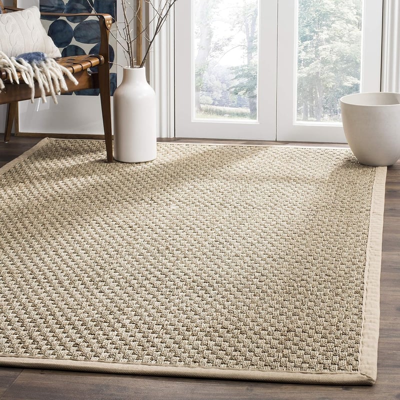 SAFAVIEH Természetes Szálú Szőnyeg 3x5 Beige Tengeri Fű Mintás Kopásálló - 91 x 152 cm (Rechthoekig), Natural/Beige