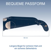 Ochelari pentru eclipsă solară SAFE ECLIPSE, pachet de 2/6/12/50 bucăți, ramă de 45 mm, pot fi purtați peste ochelarii cu dioptrii, certificați EN ISO 12312-2:2015, marcați CE, Astro 5