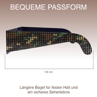 Ochranné okuliare na zatmenie slnka SAFE ECLIPSE, 2 ks, 45 mm rám, vhodné na nosenie cez dioptrické okuliare, certifikované podľa EN ISO 12312-2:2015, s označením CE, na priame pozorovanie slnka – Digital Camo 5