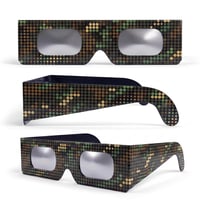 Ochranné okuliare na zatmenie slnka SAFE ECLIPSE, 2 ks, 45 mm rám, vhodné na nosenie cez dioptrické okuliare, certifikované podľa EN ISO 12312-2:2015, s označením CE, na priame pozorovanie slnka – Digital Camo 1