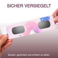 Ochelari pentru eclipsa solară SAFE ECLIPSE, 2 bucăți, înălțime ramă 45 mm, se pot purta peste ochelarii de vedere, certificați EN ISO 12312-2:2015, marcați CE, Milky Way 6