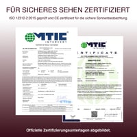 Ochelari pentru eclipsa solară SAFE ECLIPSE, 2 bucăți, înălțime ramă 45 mm, se pot purta peste ochelarii de vedere, certificați EN ISO 12312-2:2015, marcați CE, Milky Way 7