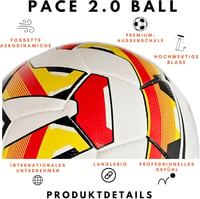 Safe Sport Gear Pace 2.0 Foci Labda 5 TPU, Latex Belsővel, Aerodinamikus Felületmintával, Edzésre és Meccsre, Fehér Piros Sárga Fekete 2