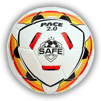 Safe Sport Gear Pace 2.0 Foci Labda 5 TPU, Latex Belsővel, Aerodinamikus Felületmintával, Edzésre és Meccsre, Fehér Piros Sárga Fekete 1
