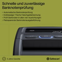 Automatický detektor bankoviek Safescan 155-S so 7-násobným overením – detektor falzifikátov, čierny 2
