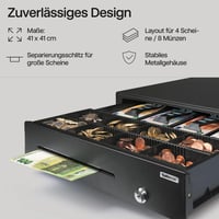 Sertar de numerar Safescan LD-4141 cu 8 compartimente pentru monede și 3 compartimente pentru bancnote, 41x41,5x11,5 cm 3