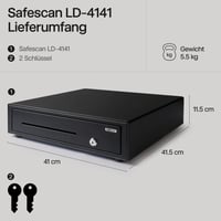 Sertar de numerar Safescan LD-4141 cu 8 compartimente pentru monede și 3 compartimente pentru bancnote, 41x41,5x11,5 cm 6