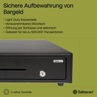 Sertar de numerar Safescan LD-4141 cu 8 compartimente pentru monede și 3 compartimente pentru bancnote, 41x41,5x11,5 cm 2