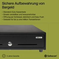 Sertar de numerar Safescan SD-3540 Standard – 4 compartimente pentru bancnote și 8 pentru monede, conexiune RJ-12, 35x40,5x10,5 cm 2