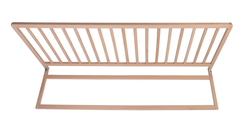 Safetots Extra široká a extra vysoká drevená zábrana na posteľ, prírodná, 60 cm výška x 140 cm šírka, bezpečnostná zábrana na posteľ pre batoľatá, vopred zmontovaná
