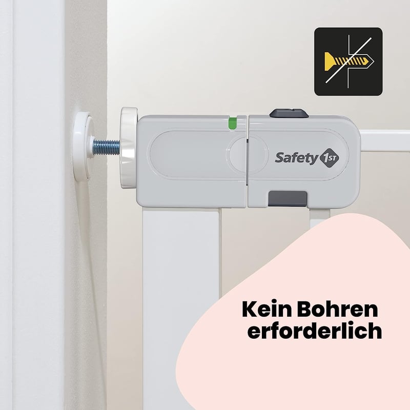 Safety 1st Automatikus Biztonsági Kapu Lépcsőhöz, Önzáró, Fúrás Nélkül, 61-136 cm, Fehér - Auto Close Metal