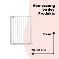 Safety 1st Easy Close Extra Tall sigurnosna vrata, bijela, 73–80 cm (maks. 94 cm), visina 91 cm, metalna vrata za stepenice koja se postavljaju bez bušenja 9