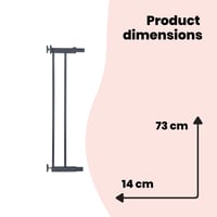 Predĺženie bezpečnostnej zábrany Safety 1st Easy Close Metal 14 cm, nadstavec na schodiskovú zábranu s montážou pomocou tlaku bez vŕtania, tmavosivé 6