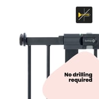 Predĺženie bezpečnostnej zábrany Safety 1st Easy Close Metal 14 cm, nadstavec na schodiskovú zábranu s montážou pomocou tlaku bez vŕtania, tmavosivé 4