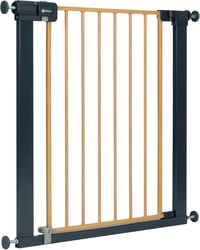Safety 1st Easy Close Metal biztonsági kapu lépcsőhöz, 73-80 cm (max. 108 cm), fúrás nélküli, egykezes zárás, dupla biztosítás, fa hatású 1