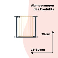 Safety 1st Easy Close Metal biztonsági kapu lépcsőhöz, 73-80 cm (max. 108 cm), fúrás nélküli, egykezes zárás, dupla biztosítás, fa hatású 3