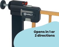 Safety 1st Easy Close Metal biztonsági kapu lépcsőhöz, 73-80 cm (max. 108 cm), fúrás nélküli, egykezes zárás, dupla biztosítás, fa hatású 8