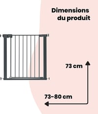 Poartă de siguranță metalică pentru copii Safety 1st Easy Close, 73-80 cm (max. 108 cm), închidere cu o singură mână, fixare fără găurire, sistem de închidere dublă, negru 8