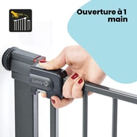 Poartă de siguranță metalică pentru copii Safety 1st Easy Close, 73-80 cm (max. 108 cm), închidere cu o singură mână, fixare fără găurire, sistem de închidere dublă, negru 4