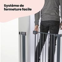Poartă de siguranță metalică pentru copii Safety 1st Easy Close, 73-80 cm (max. 108 cm), închidere cu o singură mână, fixare fără găurire, sistem de închidere dublă, negru 2