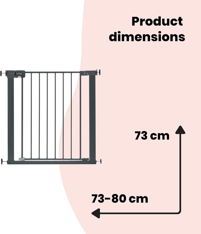 Safety 1st Fém Biztonsági Kapu Lépcsőhöz és Ajtóhoz 73-80cm Nyomásos Rögzítés - Gate