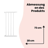 Safety 1st lépcsőkapu bővítés 28 cm fehér - összecsukható kapukhoz - 28 cm, White, Metal gate extension 7