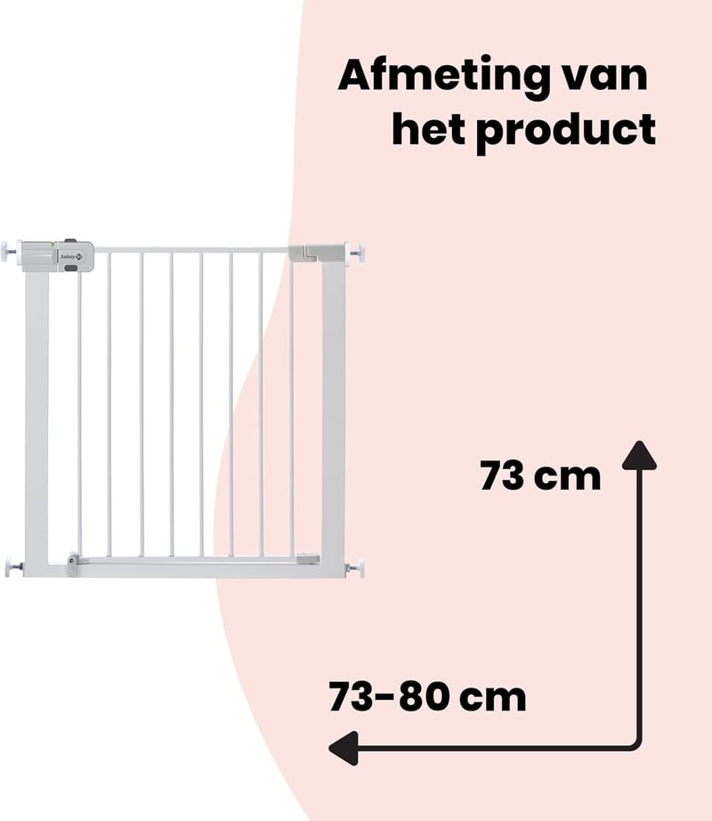 Safety 1st SecureTech Biztonsági Kapu 73-80 cm, Fúrás Nélkül, Fehér