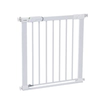 Bezpečnostná zábrana Safety 1st SecurTech Flat Step, 73 – 80 cm (max. 101 cm), biela, bez vŕtania, plochý prah, otváranie jednou rukou, samozatváracia 1