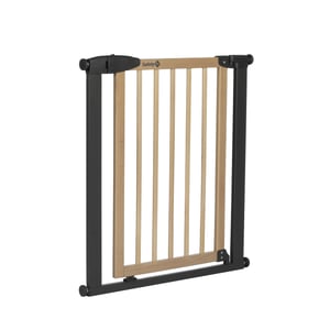 Safety 1st Simply Close drvena i grafitna zaštitna ograda za djecu, 73-80 cm — Na nekoliko mjesta materijal je oštećen (stanje: vidi 2. sliku)