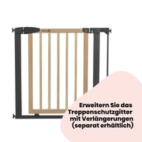 Detská bezpečnostná zábrana Safety 1st Simply Close, drevo a kov, 73 – 80 cm (max. 94 cm), montáž tlakom bez vŕtania, otváranie jednou rukou, drevo a grafitová farba 4