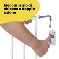 Bezpečnostná zábrana na stenu Safety 1st WallFix na schody a dvere, 62-102 cm, biela, otváranie jednou rukou, montáž na stenu, jednoduchá montáž 5