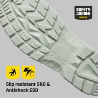 SAFETY JOGGER Acélcsúszású Munkavédelmi Klumpa Fehér Uniszex Konyhai Cipő 6