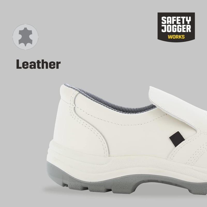 SAFETY JOGGER Acélcsúszású Munkavédelmi Klumpa Fehér Uniszex Konyhai Cipő
