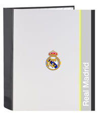 Dosar cu 4 inele Safta Real Madrid 25/26 pentru copii, folio, 27x6x33 cm, alb 1