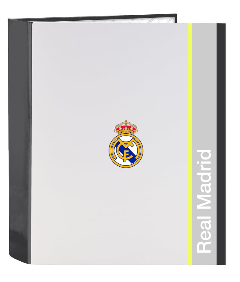 Dosar cu 4 inele Safta Real Madrid 25/26 pentru copii, folio, 27x6x33 cm, alb
