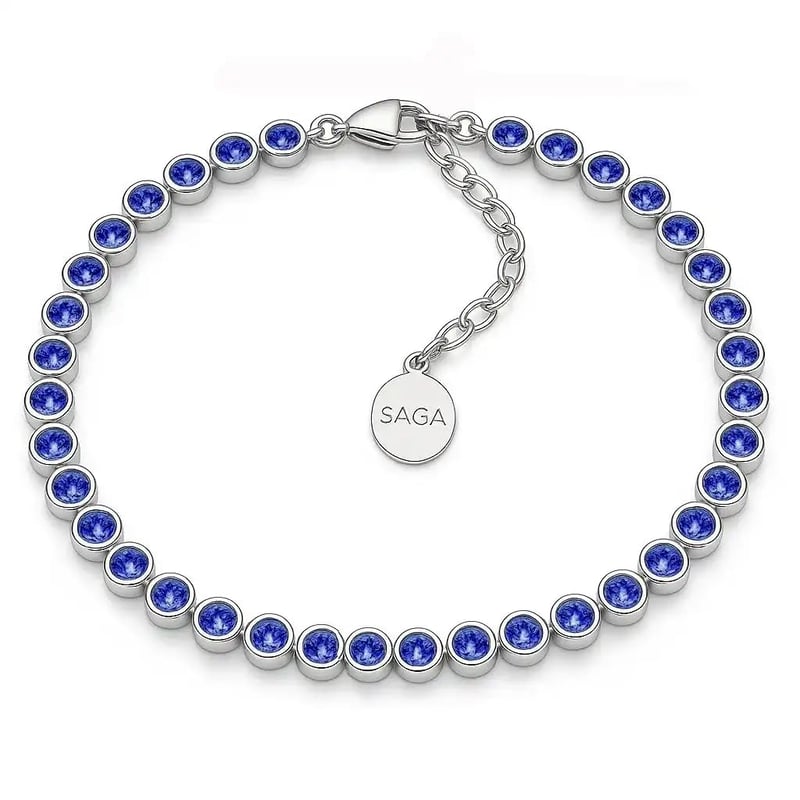 SAGA GIOIELLI unisex teniska narukvica od nehrđajućeg čelika, cirkon - 16,5+3 cm