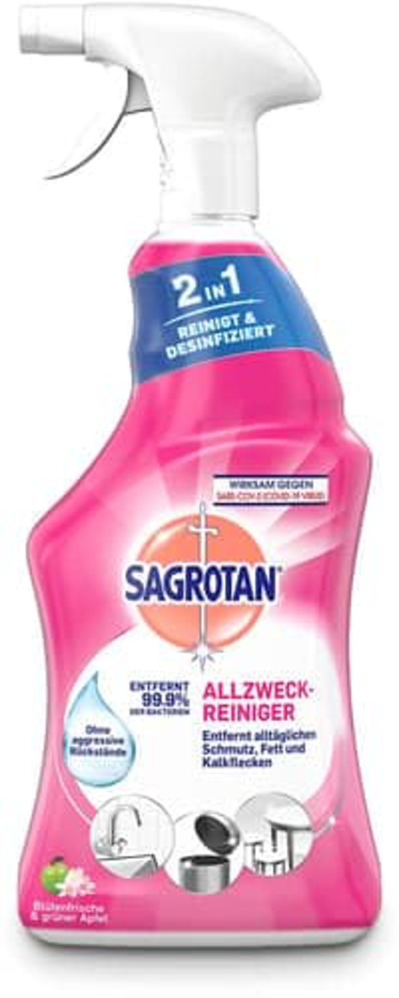 Sagrotan 2u1 univerzalno sredstvo za čišćenje s mirisom svježeg cvijeća – 750 ml sprej