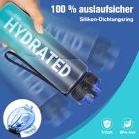 Motivačná športová fľaša Sahara Sailor 1000 ml, BPA-free Tritan, nepriepustná fľaša na vodu na bicykel, kempovanie, jogu, do fitka 2