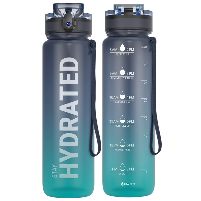 Motivačná športová fľaša Sahara Sailor 1000 ml, BPA-free Tritan, nepriepustná fľaša na vodu na bicykel, kempovanie, jogu, do fitka