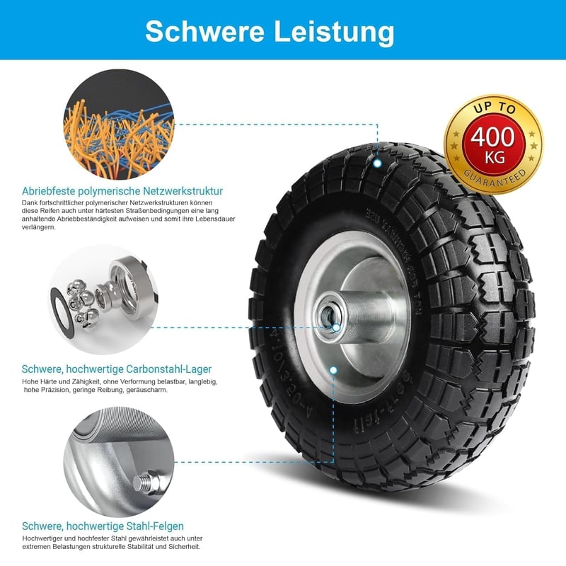 SAICOOS Sackli Kerekek 260x85mm Tömör Gumi 4.10 3.50-4 Csere Kerék Pár