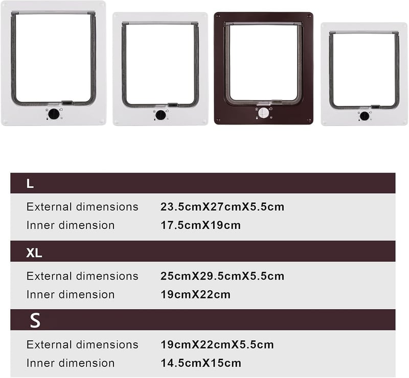 Sailnovo 4 irányú macskaajtó kutyaajtó 25x29cm teleszkópos kerettel